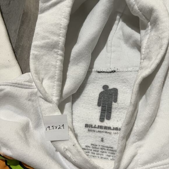 Billie Eilish 2019 Tour Hoodies White Merch Concert Band Sweatshirt Bundle Lot S - Picture 8 of 9
